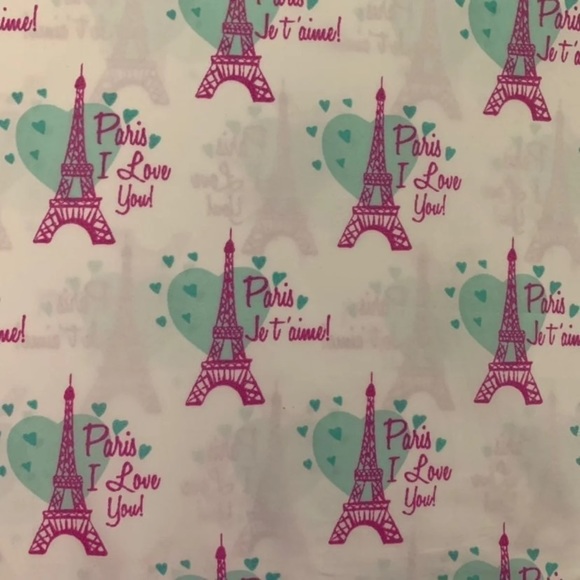 Paris France twin sheet set Eiffel Tower purple - Picture 3 of 4